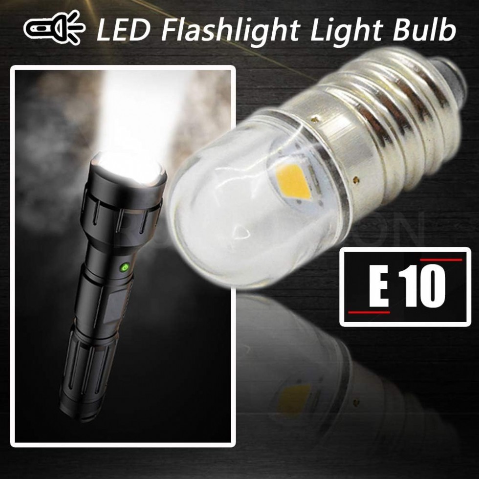 E10 Baz Soket LED Ampul Beyaz Mini Kafa El Feneri Lambası 5'li El Feneri Ampuller