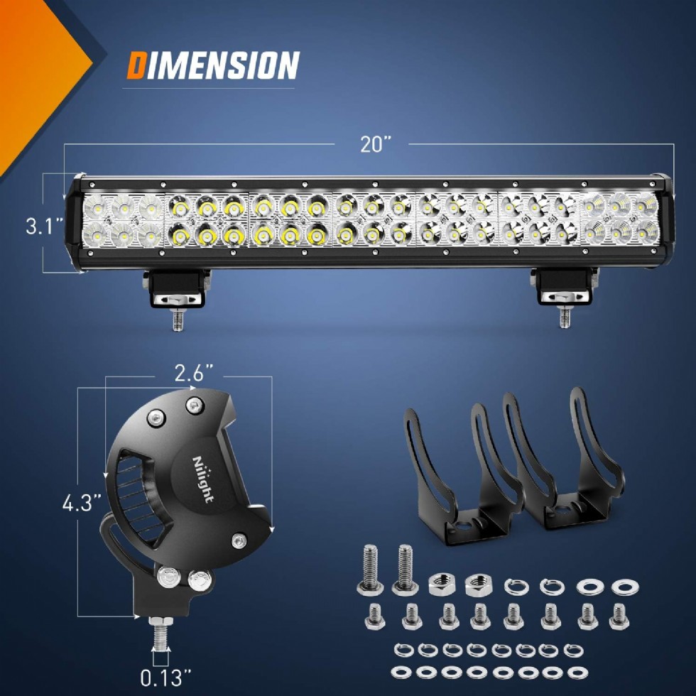 Kodu: 699 - Nilight - Zh002 20 İnç 126w Spot Sel Kombinasyon Off-road Led Işık Çubuğu