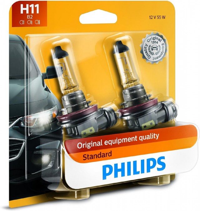 H11 Standart Halojen Yedek Far Ampulü, 2'li Paket Philips