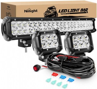 Nilight - ZH002 20 İnç 126W Spot Sel Kombinasyon Off-Road LED Işık Çubuğu